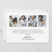 Modern 5-foto met handschrift script, vrolijk kers feestdagenkaart (Achterkant)