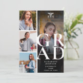 Modern 5 Foto RN Nursing Afstuderen Aankondiging (Staand voorkant)