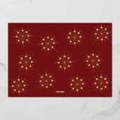 Modern 5 fotocollage gouden sneeuwvlokken Kerstmis Folie Feestdagenkaart (Achterkant)