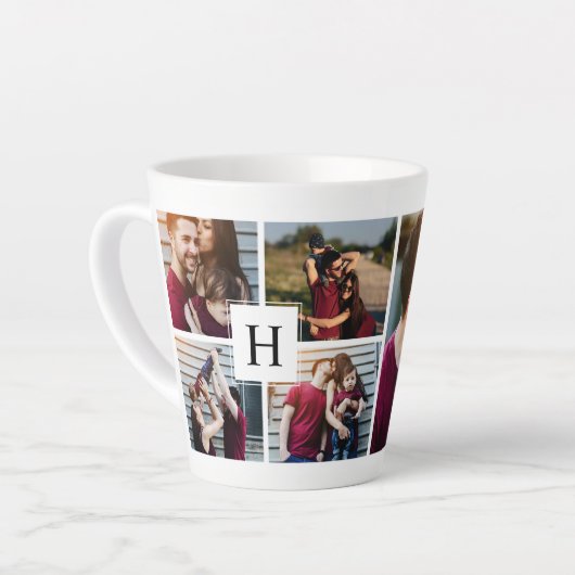 Modern 5-fotocollage latte mok (Linkerhoek)