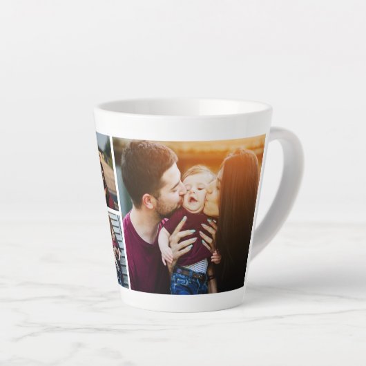 Modern 5-fotocollage latte mok (Rechterhoek)