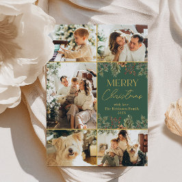 Modern 5 Fotocollage Vrolijk Kerstfeest Feestdagenkaart