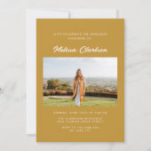 Modern 5 Fotocollage Zwart & Mosterd Afstuderen Kaart (Achterkant)