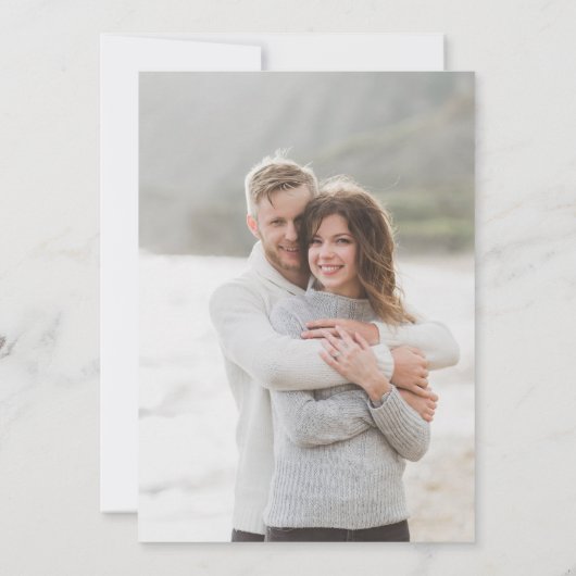 Modern 5 Fotocollage Zwart Wit Verloving Aankondiging (Achterkant)