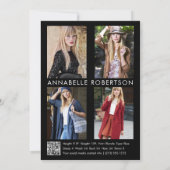 Modern 5 Fotomodel Acteur QR Code Comp Kaart (Achterkant)