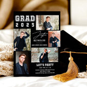 Modern 5 foto's Collage Afstuderen Uitnodiging