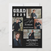 Modern 5 foto's Collage Afstuderen Uitnodiging (Voorkant)