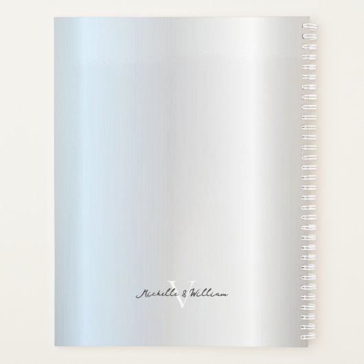 Modern 5-jarig Bruiloft Jubileum Zilver 5th Roman Planner (Achterkant)