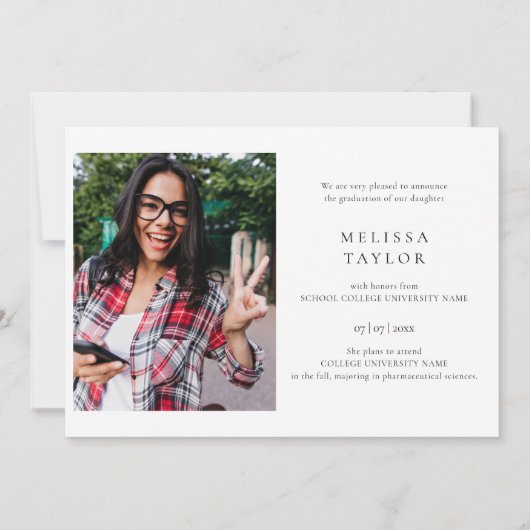 Modern 5 Photo Collage Afstuderen Aankondiging (Achterkant)