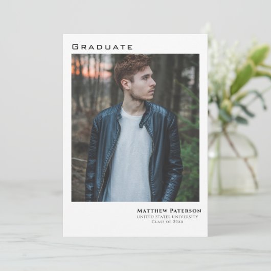 Modern 5 Photo Collage Afstuderen Kaart (Staand voorkant)