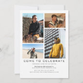 Modern 5 Photo Collage Afstuderen Kaart (Achterkant)