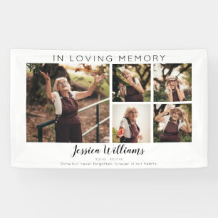 Modern 5 Photo Collage Memorial Banner