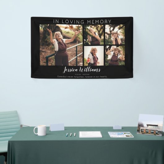 Modern 5 Photo Collage Memorial Banner (Beurs)