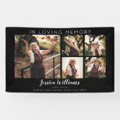 Modern 5 Photo Collage Memorial Banner (Horizontaal)