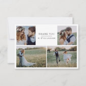 Modern 5 Photo Collage Wedding Bedankkaart (Voorkant)