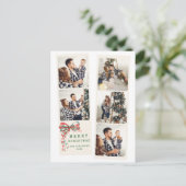 Modern 5 Photo Merry Christmas Collage  Feestdagenkaart (Staand voorkant)