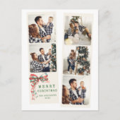 Modern 5 Photo Merry Christmas Collage  Feestdagenkaart (Voorkant)