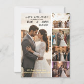 Modern 5 Photo Wedding Save the Date Card Magnetische Uitnodiging (Voorkant)