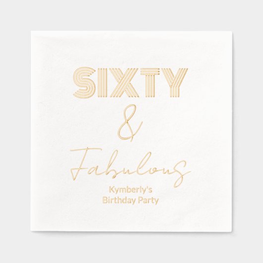 Modern 60 en fantastisch 60ste verjaardagsfeest folie servetten (Voorkant)