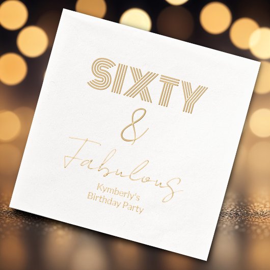 Modern 60 en fantastisch 60ste verjaardagsfeest folie servetten