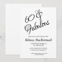 Modern 60 & Fabulous Verjaardagsfeest Zwart Wit