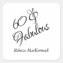 Modern 60 & Fabulous Verjaardagsfeestje Zwart Wit