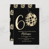 Modern 60e script - zwart discoglitter kaart (Voorkant / Achterkant)