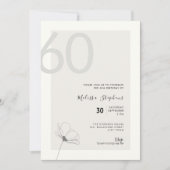 Modern 60th Birthday Invitation - Minimal Style Kaart (Voorkant)