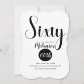Modern 60th Script Vet Zwart en Witte Stippen Kaart (Voorkant)