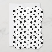 Modern 60th Script Vet Zwart en Witte Stippen Kaart (Achterkant)
