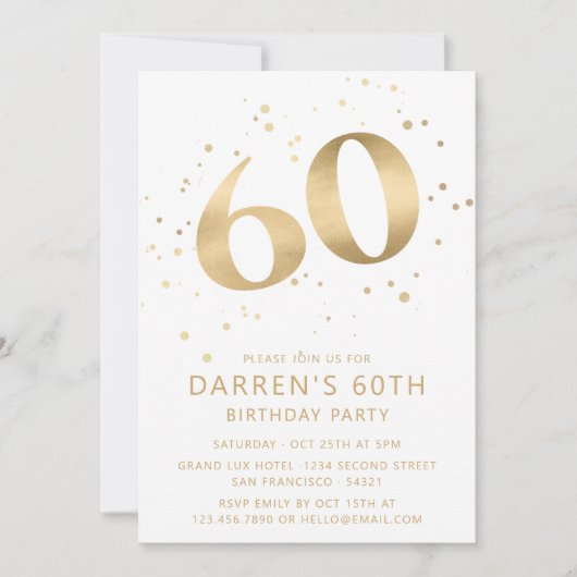 Modern 60th Sixty Birthday Photo Gold Glitter Kaart (Voorkant)