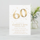 Modern 60th Sixty Birthday Photo Gold Glitter Kaart (Staand voorkant)