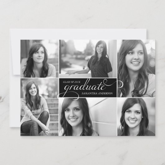 Modern 6 Afstuderen voor fotoscript uitnodigen - z Kaart (Voorkant)