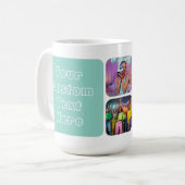 Modern 6 Custom Photo Text Besties Retro Green Koffiemok (Voorkant links)