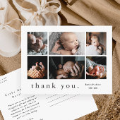 Modern 6 Foto Collage Baby Hartelijk dank Briefkaart