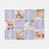 Modern 6 foto collage familie herdenkingsgedicht fleece deken (Voorkant (Horizontaal))