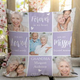 Modern 6 foto collage familie herdenkingsgedicht kussen