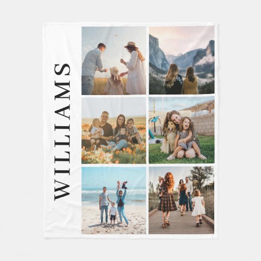 Modern 6 Foto Collage Fleece Deken (Voorkant)