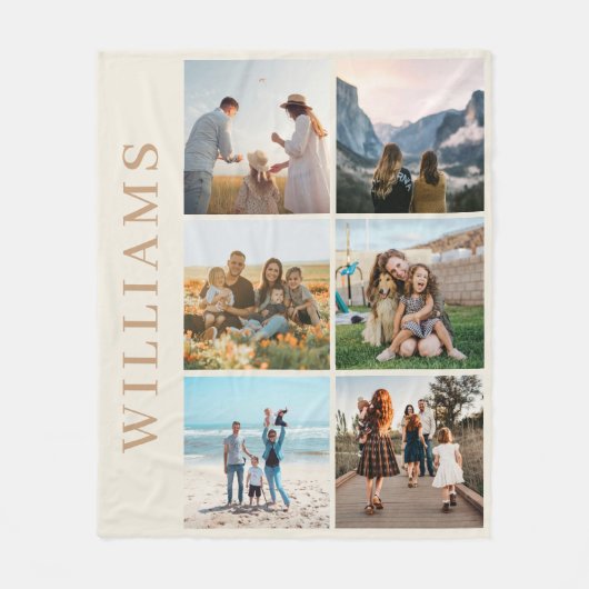 Modern 6 Foto Collage Fleece Deken (Voorkant)