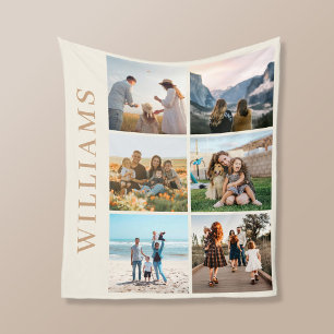 Modern 6 Foto Collage Fleece Deken