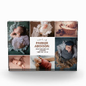 Modern 6 Foto Collage Grid Newborn Baby Birth Ann (Voorkant)