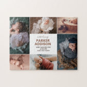 Modern 6 Foto Collage Grid Newborn Baby Birth Ann Legpuzzel (Horizontaal)