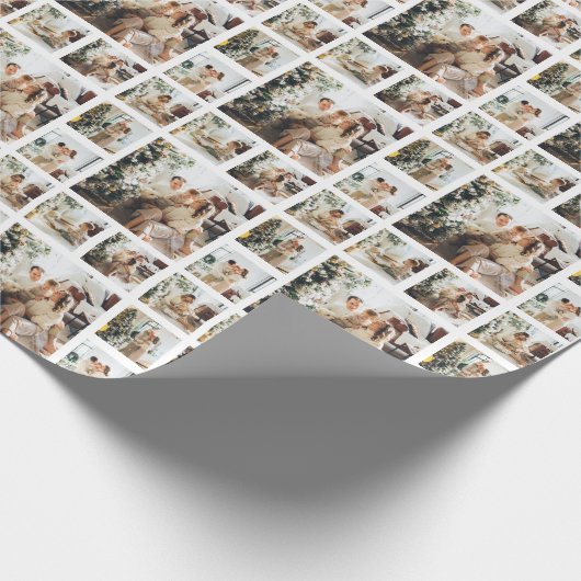 Modern 6 Foto Collage | Kerstfeestdag Cadeaupapier (Hoek)