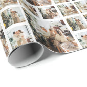 Modern 6 Foto Collage | Kerstfeestdag Cadeaupapier (Rol Hoek)