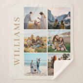 Modern 6 Foto Collage Sherpa Deken (Voorkant)