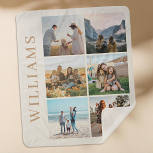 Modern 6 Foto Collage Sherpa Deken