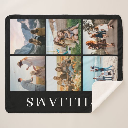 Modern 6 Foto Collage Sherpa Deken (Voorkant (horizontaal))
