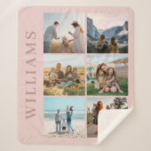 Modern 6 Foto Collage Sherpa Deken (Voorkant)