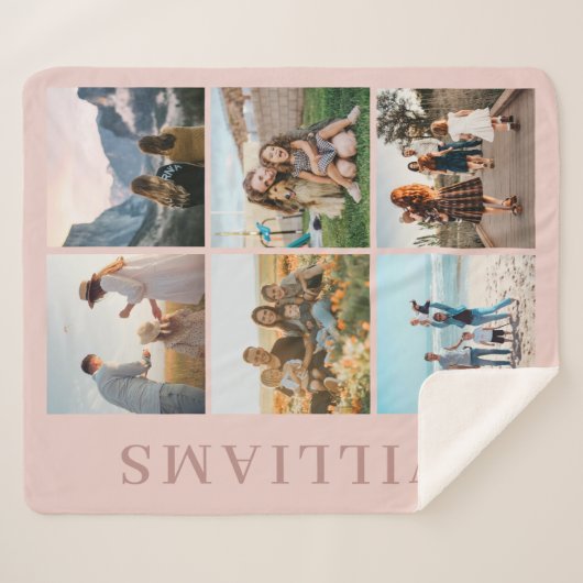 Modern 6 Foto Collage Sherpa Deken (Voorkant (horizontaal))