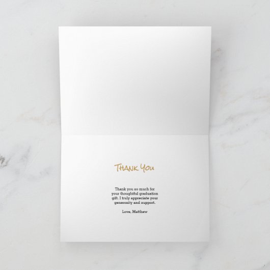 Modern 6 fotocollage Afstuderen dank u Bedankkaart (Binnen)